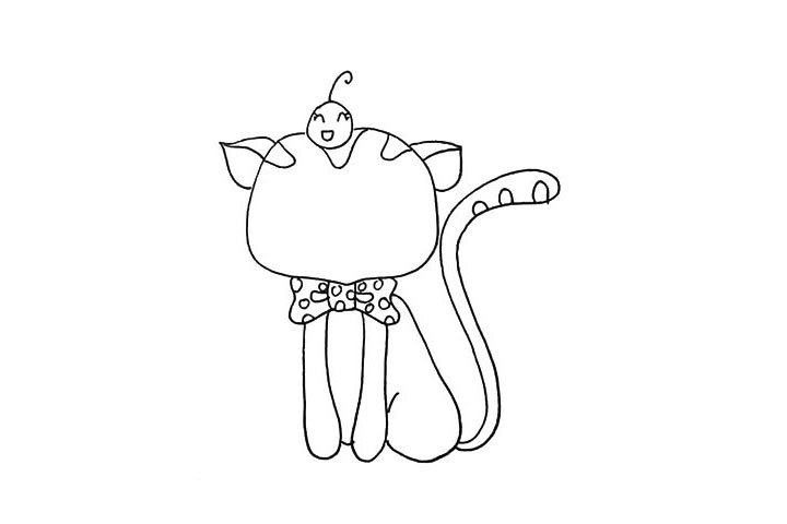 步骤8：细长的尾巴以及上面的纹理。