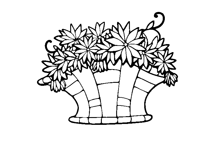 漂亮的花篮填色画-图8