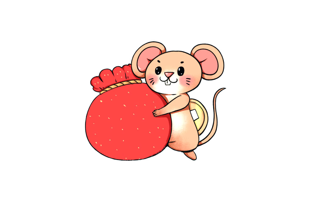 福鼠迎新春简笔画图片-图2