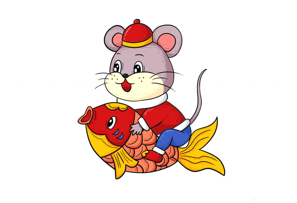 福鼠迎新春简笔画图片-图4