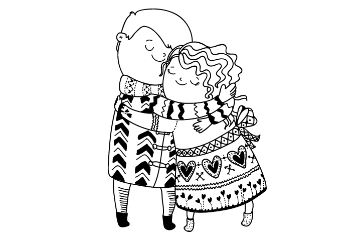 情人节情侣简笔画图片-图1