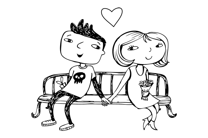 情人节情侣简笔画图片-图9