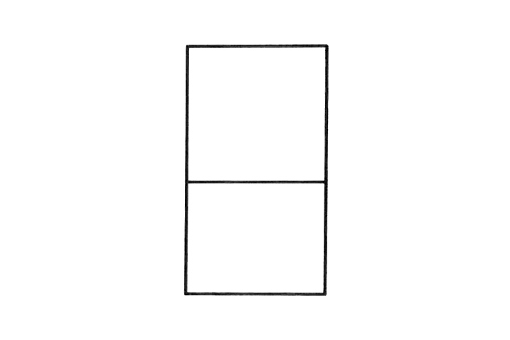 步骤2：在长方形中间画一根横线。