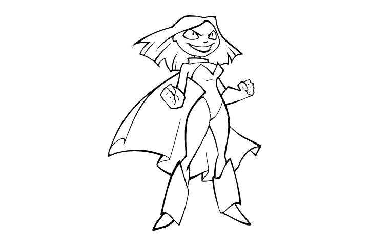 女超人简笔画图片-图8