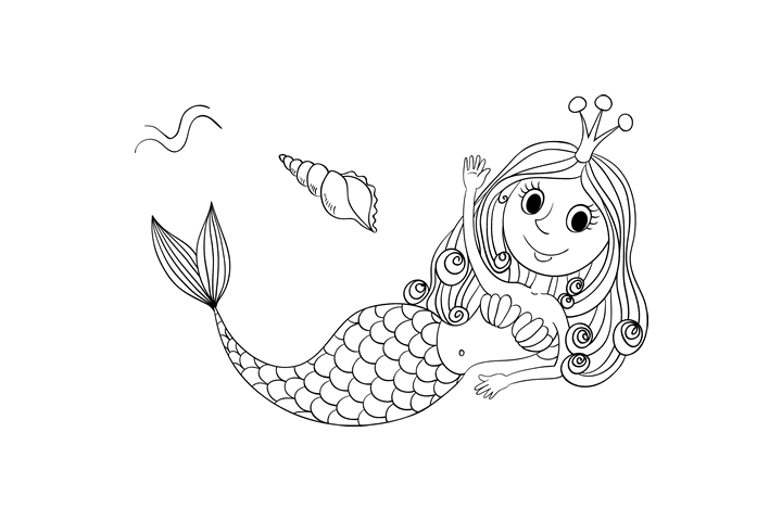 漂亮的美人鱼简笔画图片-图6