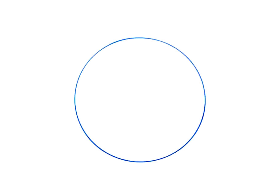步骤1：首先画出一个大大的圆形，你可以使用圆规来绘制。