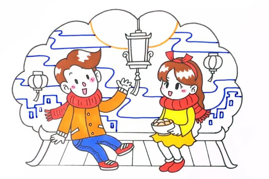 步骤7：先给他们涂上颜色。