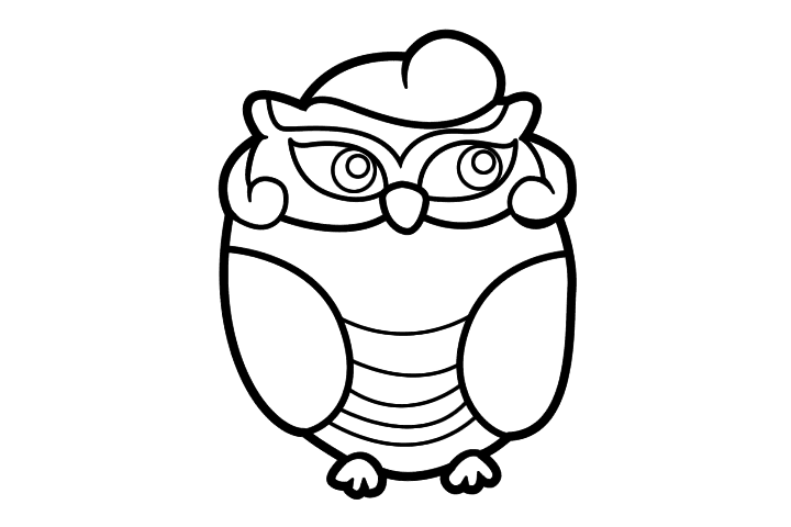 猫头鹰简笔画的画法-图5