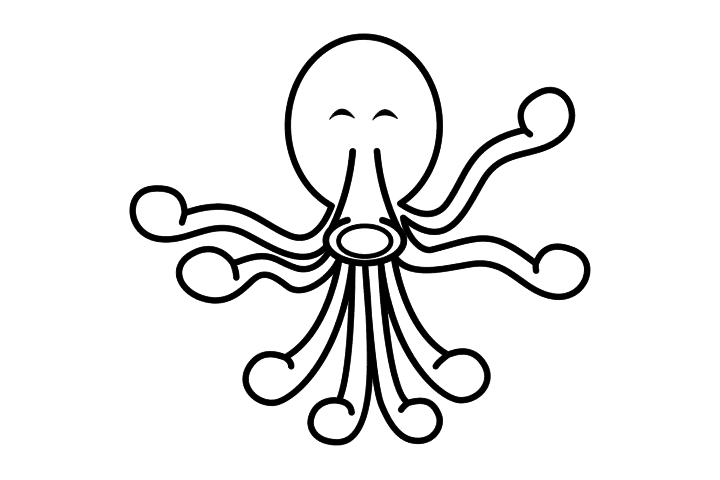 章鱼简笔画的画法-图4