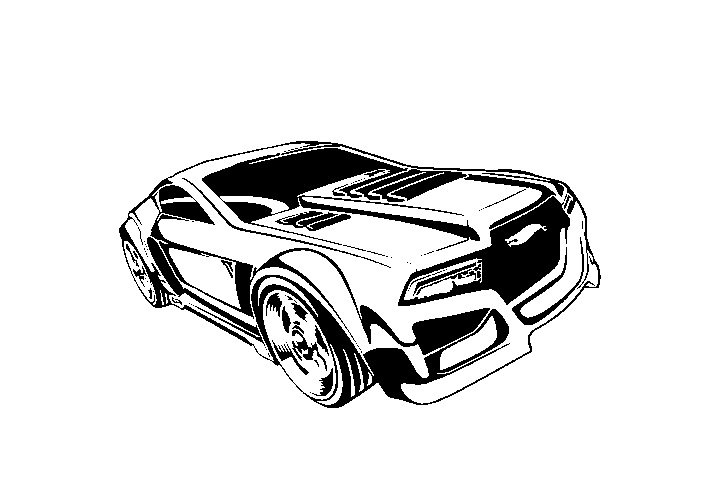 各种风火轮赛车的涂色画-图1