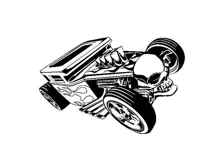 各种风火轮赛车的涂色画-图9