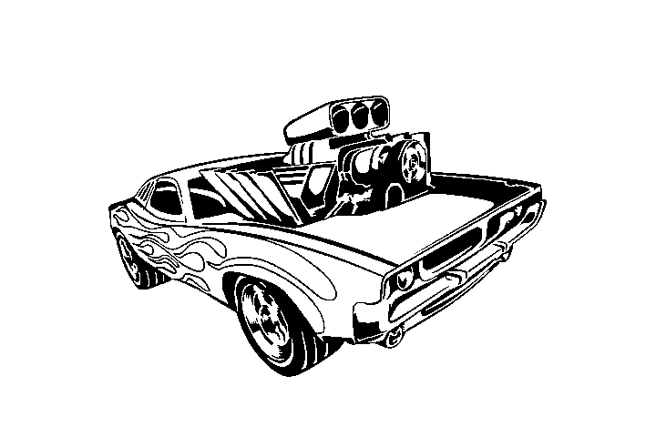 各种风火轮赛车的涂色画-图12