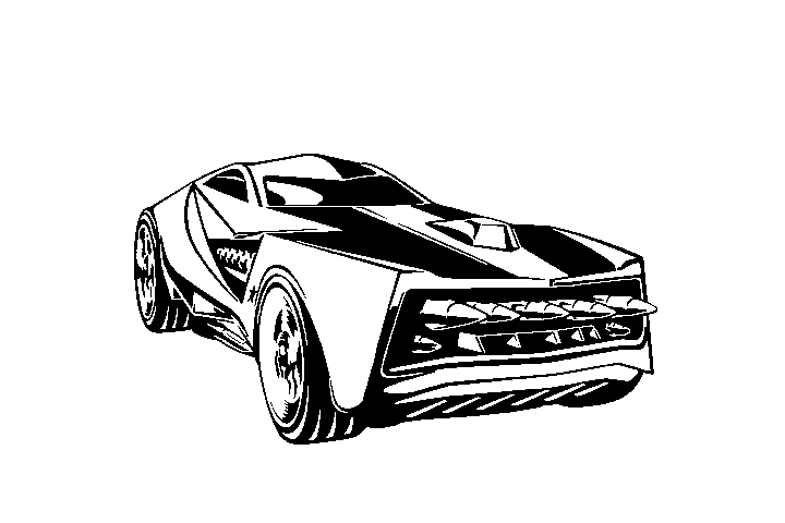 各种风火轮赛车的涂色画-图13