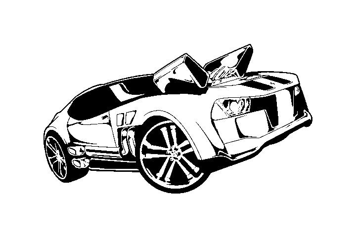 各种风火轮赛车的涂色画-图17