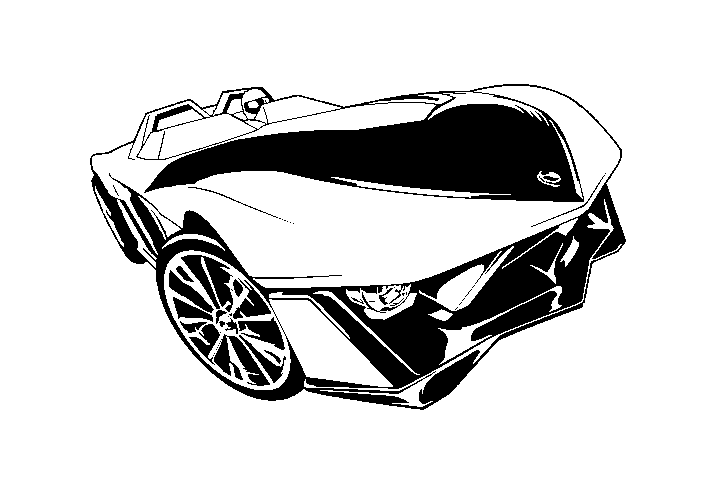 各种风火轮赛车的涂色画-图19