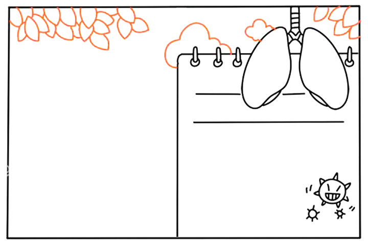 步骤3：上方画出一些植物轮廓。