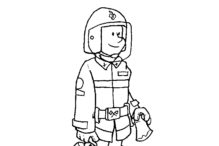 消防员简笔画图片大全-图7