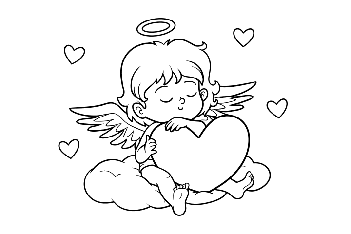 爱情小天使简笔画图片-图1
