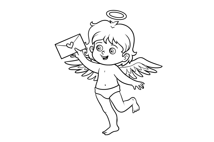 爱情小天使简笔画图片-图4