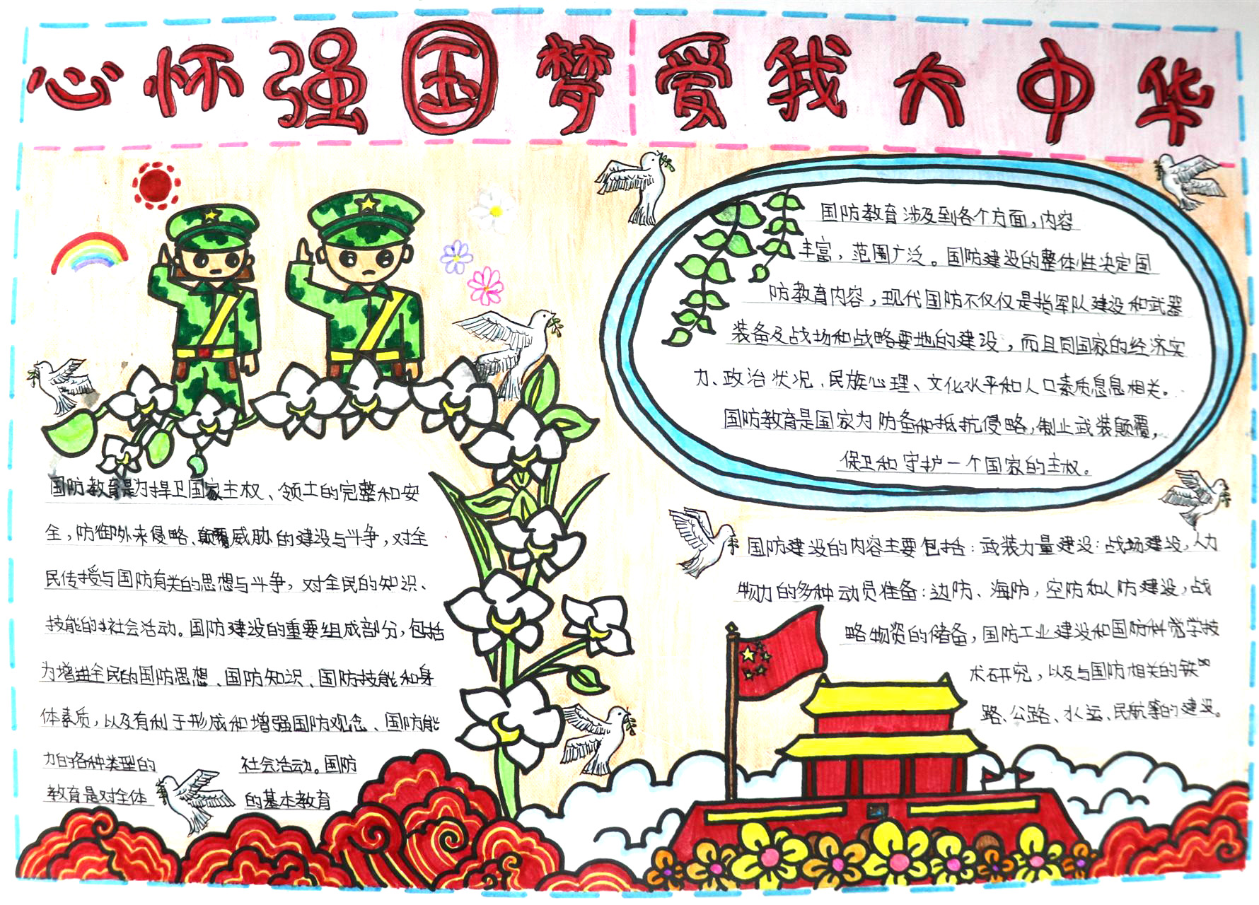 心系国防手抄报图片-图5