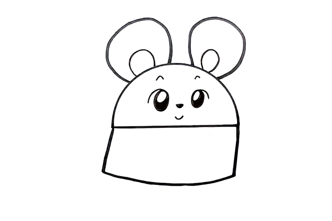 步骤3：然后画老鼠的五官。