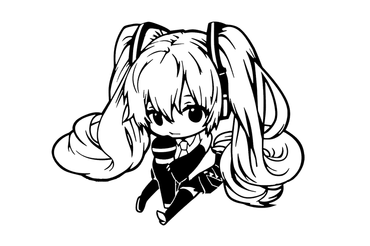 初音未来漫画线稿-图3