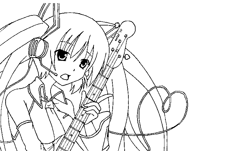 初音未来漫画线稿-图8