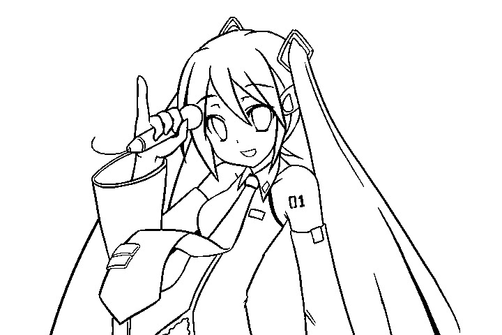 初音未来漫画线稿-图9