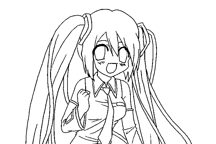 初音未来漫画线稿-图11