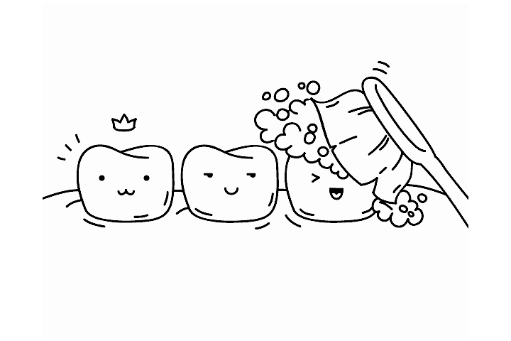 爱牙护牙，口腔健康简笔画图片-图1