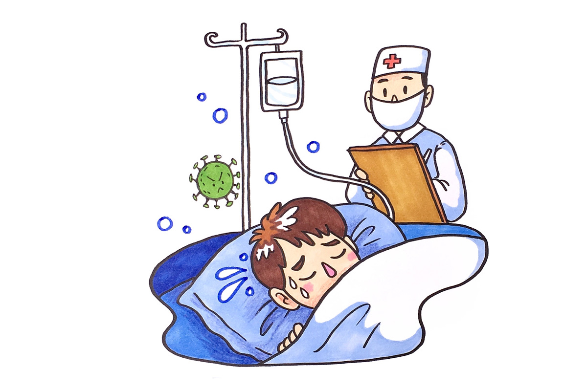 新型冠状病毒手抄报插画素材-图4