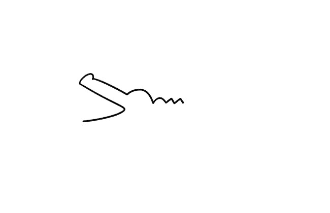 步骤3：波浪线画出鳄鱼的背部。