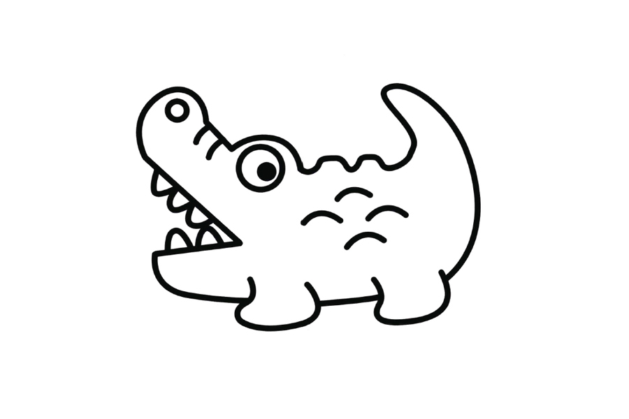 鳄鱼简笔画的画法-图10