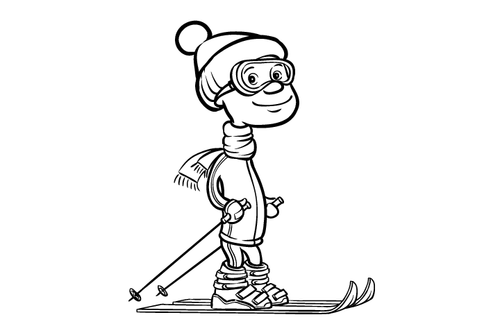 冬奥会滑雪运动简笔画图片-图1