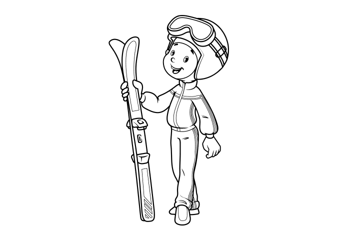 冬奥会滑雪运动简笔画图片-图6