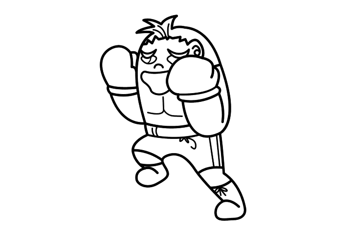 奥运拳击比赛运动员简笔画-图1