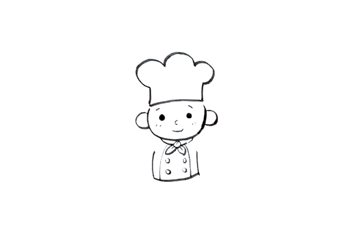 步骤7：在衣服上画上两排扣子