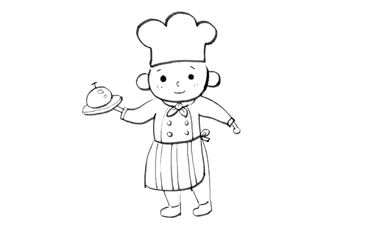 步骤12：在腰上画上蝴蝶结