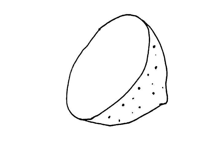 步骤2：画出柠檬身上的斑点。