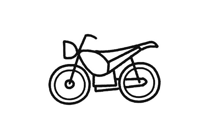 简单的摩托车简笔画画法教程