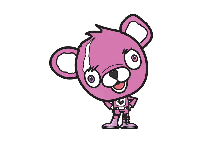 堡垒之夜—粉红熊皮肤的画法