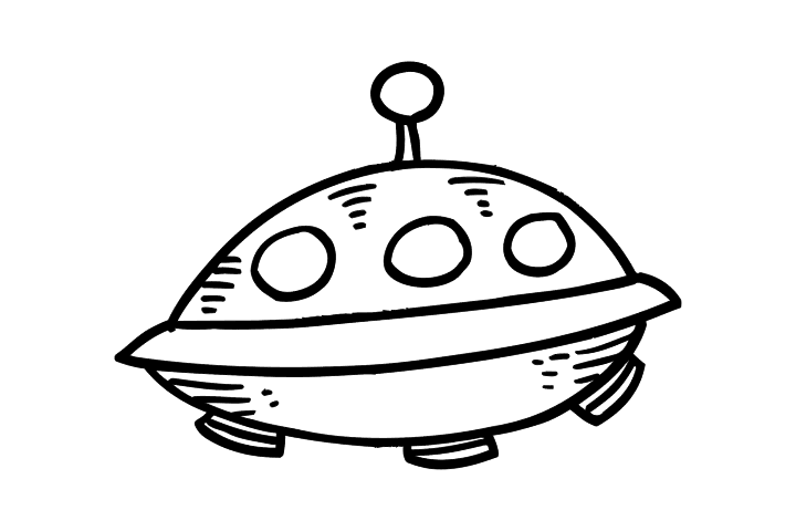 UFO-飞碟简笔画图片-图4