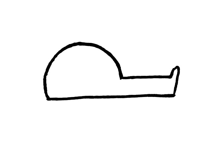 步骤2：小可爱们是不是已经猜到了这就是飞机机头的顶哦!接下来咱们可以画出直升机的身体啦!