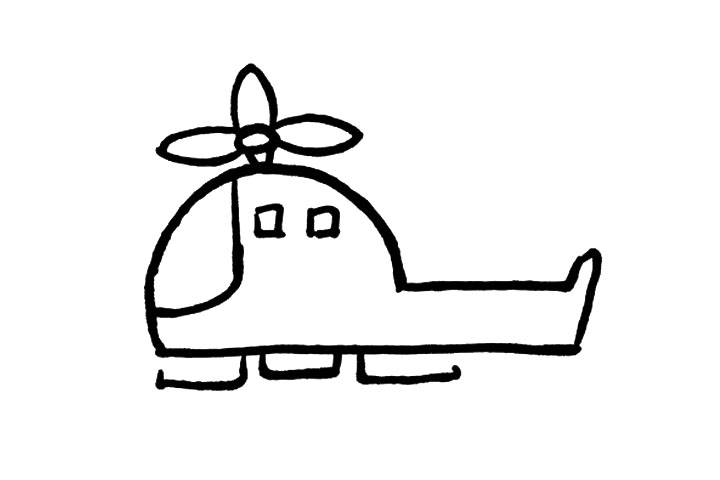 步骤6：是不是有小朋友已经猜到了上一步就是为直升机的机桨做准备啦!接下来再完善一下机桨就好啦!