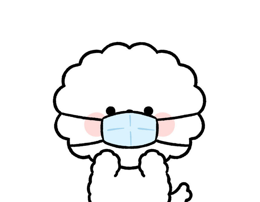 一组戴口罩的可爱小动物简笔画图片-图3