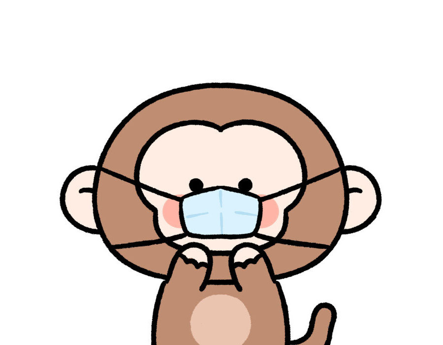 一组戴口罩的可爱小动物简笔画图片-图9