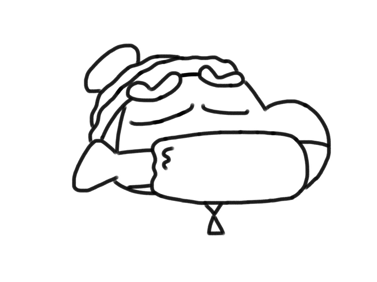 步骤6：完善帽子画出中间领口。