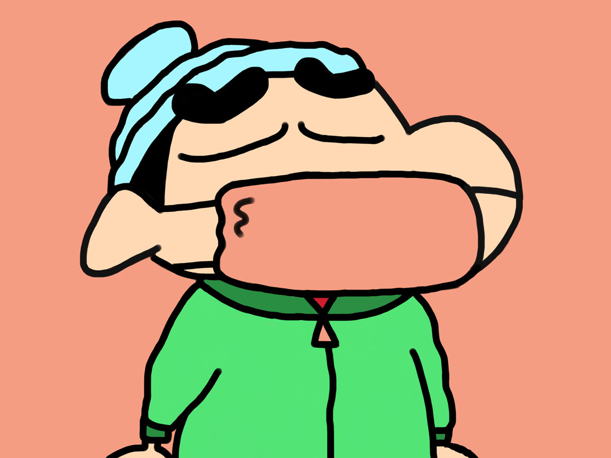 戴口罩的蜡笔小新简笔画画法步骤