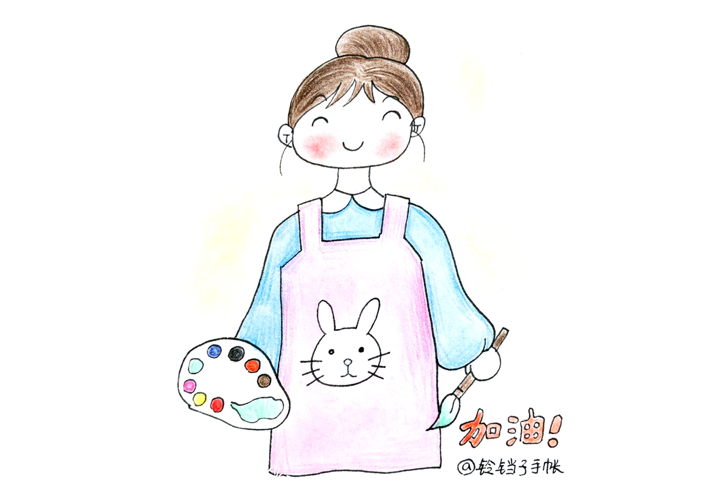 武汉加油简笔画-图8