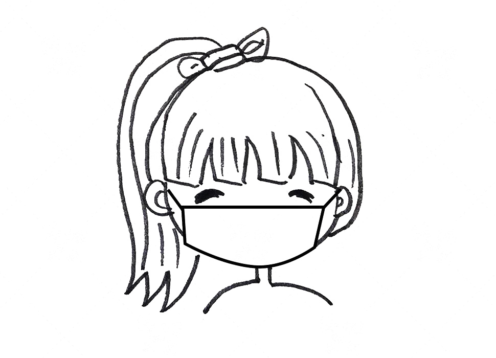 步骤1：单马尾的女孩：飘逸的马尾，好看又好画。